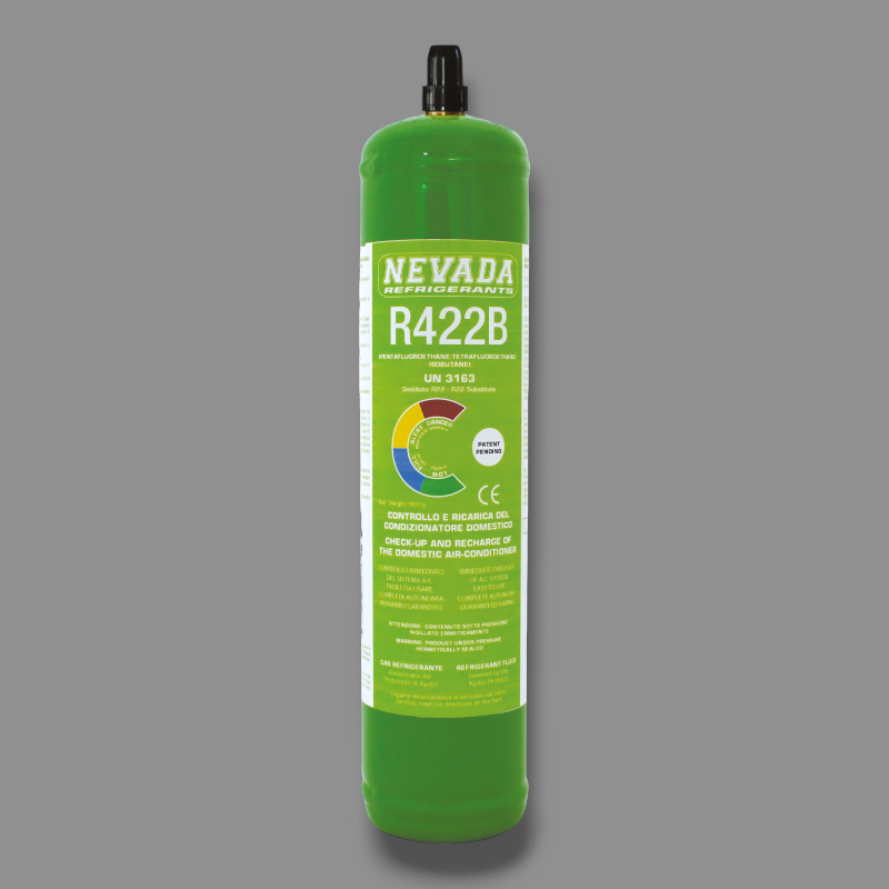 Kältemittelgas R422B, Nachfüllung in 850-g-Flasche mit 1/2-Zoll-ACME-Ventil