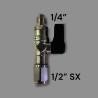 Ball valve 1/2″SX x 1/4″ for 1 – 2 kg cylinders